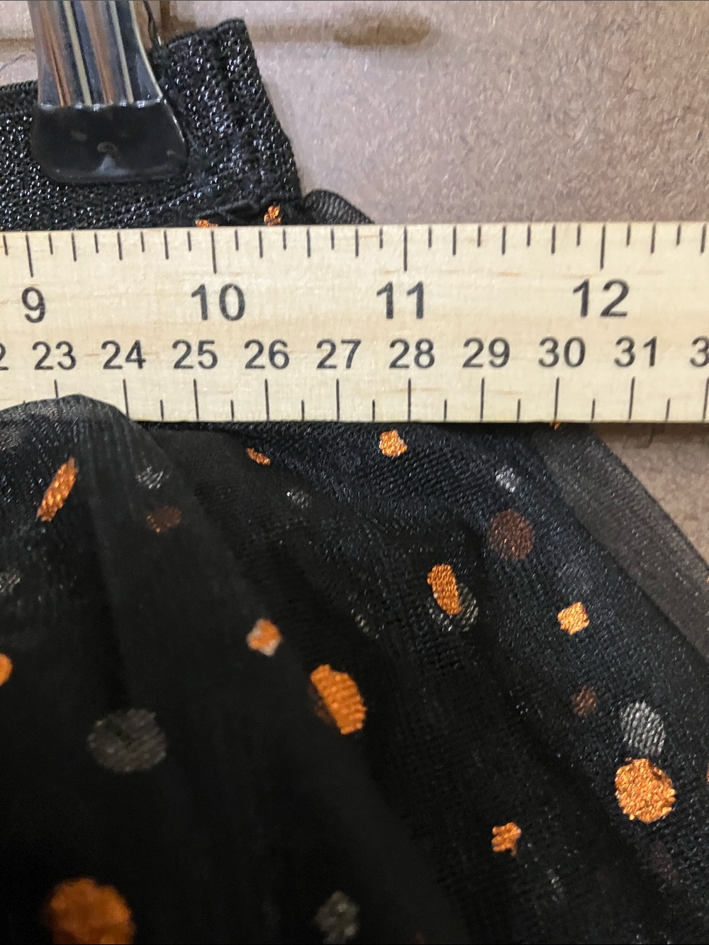 Disney Black Tulle Skirt with Gold Polka Dot Overlay - Picture 3 of 7